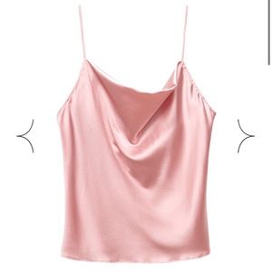 Pink Satin Spaghetti Strap